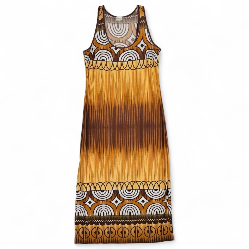 Jon & Anna NY Maxi Dress, XL, Geometric, Sleeveless, Stretch Side Slit